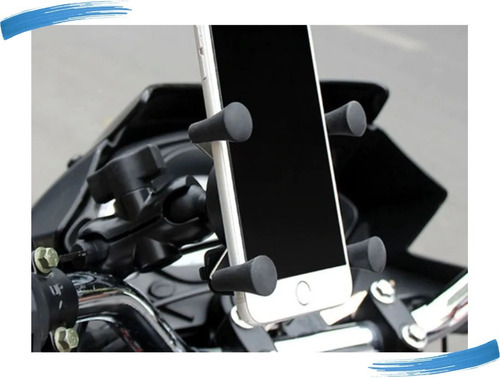 Imagem 5 de 7 de Suporte Garra Para Celular Moto Universal Com Carregador Usb