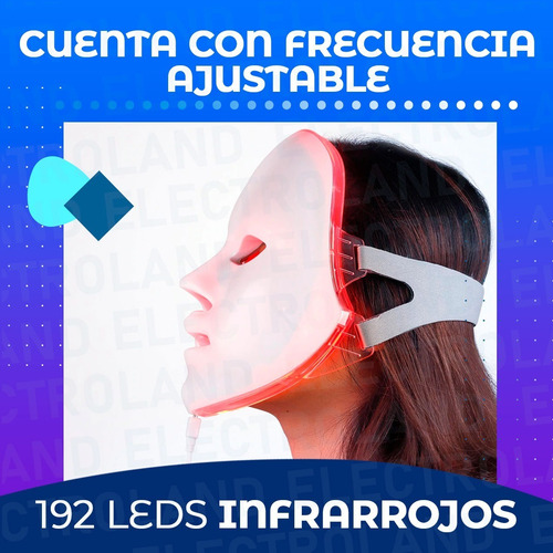 Imagen 5 de 10 de Mascara Fototerapia Facial Tratatamiento 7 Colores 192 Led