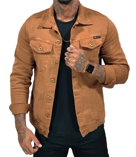 Jaqueta jeans cheap marrom masculina