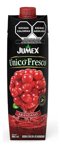 6 Pzas Bebida Jumex Único Fresco De Arándano 960 Ml