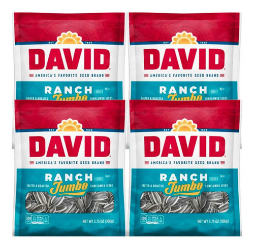 Semillas De Girasol David Ranch (4 Paquetes De 106g C/u)