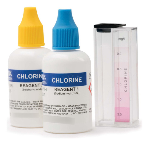 Kit Medición Cloro Libre Hi3829f Intervalo De 0.0 A 2.0 Ppm
