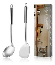 Comprar Pleafind Juego 2 Cucharon Espatula Sopa Cuchara Acero Cocina