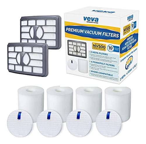 Premium Vacuum Filter Set With 2 Hepa, 4 Foam, 4 Felt F...