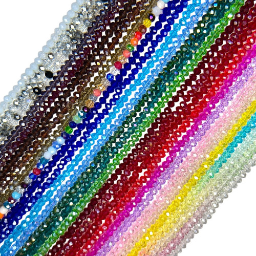 1 Tira Cristal Dona Facetado #4 Colores Bisutería Grises