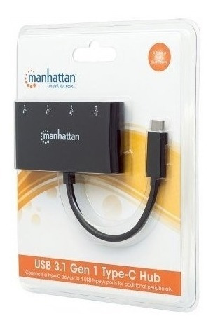 Imagen 1 de 6 de Manhattan 162746 Hub Usb-c 3.1 Gen 1 Tipo-c 4 Puertos