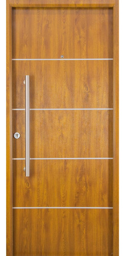 Puerta Frente Simil Madera Linea Wood 0.90 X 2 Inyectada Roble