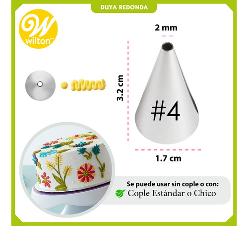 Duya Número 4 / Boquilla Redonda #4 Marca Wilton