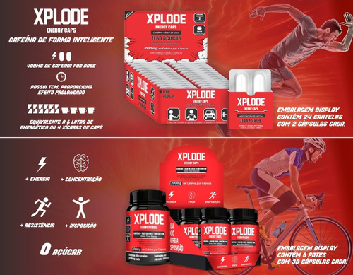 Imagem 6 de 6 de Kit Energetico Xplode C/30 Caps - 4 Unidades (120 Caps)