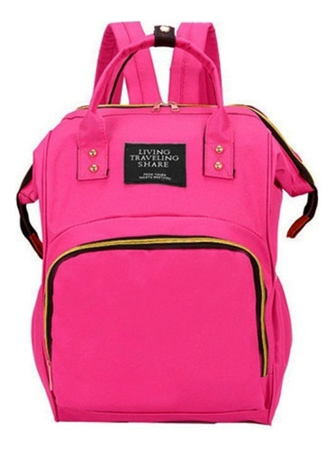 Bolso Mochila Maternal Bebe Resistente Impermeable Eco Tcweb Color Fucsia