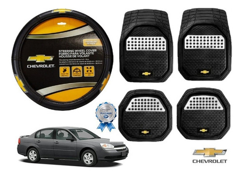 Kit Tapetes 4pz + Volante Plata Chevrolet Malibu 2004-2007