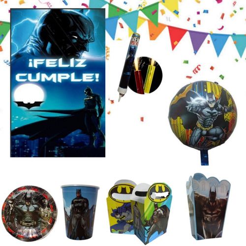 Batman Paq Articulos Fiesta Temática 20 Niños