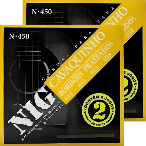 Kit 4 Jogos Encordoamento Cavaquinho Cavaco Nig N450 011