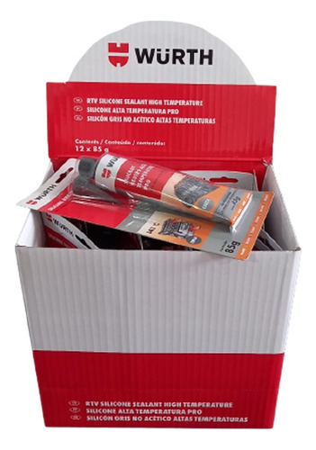 Silicona Neutra Alta Temperatura Pro Gris 85g Wurth