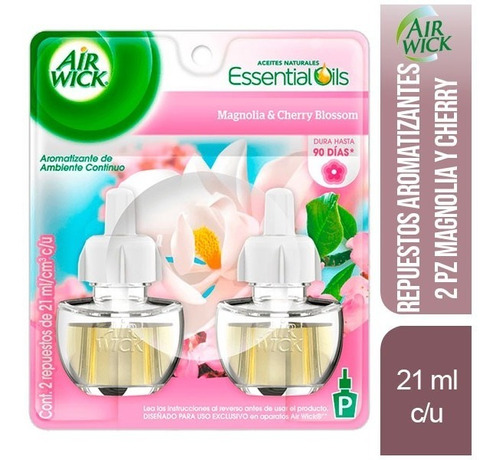 Aromatizante Eléctrico Air Wick 2 Pk Magnolia Y Cherry