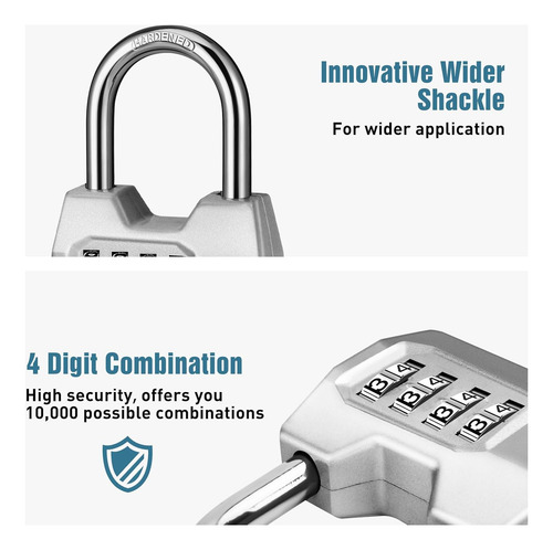 Candado De Combinación De 4 Dígitos Impermeable Para Exterio