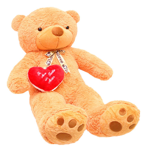 Urso Carinho Pelúcia 1,4m + Coração Amor Ursinho Romance