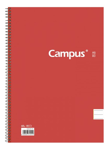 Cuaderno Tapa Dura Campus Rayado A5