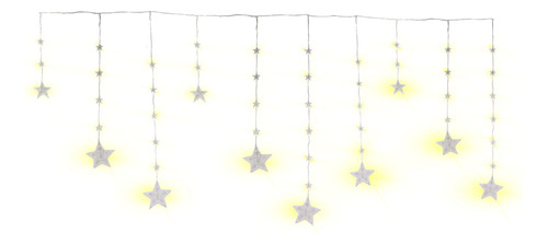 Serie Navideña Cascada De Estrellas Led Luz Cálida 3.5mts