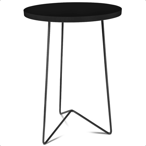Mesa De Canto Lateral Apoio Sofá Redonda Sala Athenas Alta Cor Dourada Branca