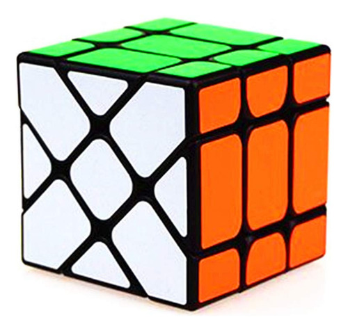Cubo Mágico Fisher V2 3x3x3 Negro Velocidad Color De La Estructura