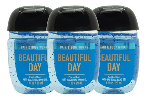  Alcohol gel con fragancia Bath & Body Works Gel Antibacterial de Bolsillo fragancia a beautiful day 29 ml 29 g pack x 3