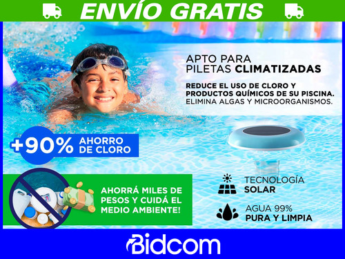 Ionizador Solar Boya Anti Sarro Colector Pileta Gadnic