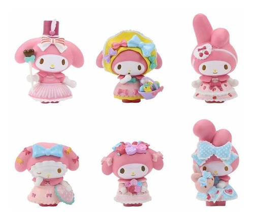 Set 6 Figuras My Melody 5.5 Cm Sanrio Hello Kitty Envio Grat