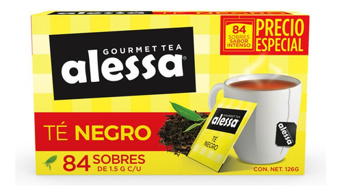 Té Alessa Tradicional De Negro 84 Sobres