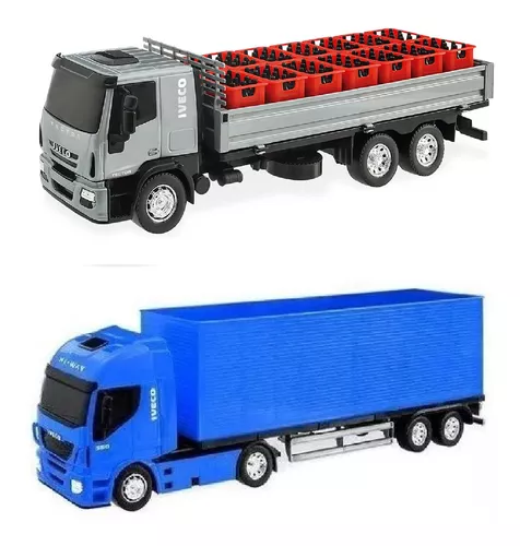 Caminhão de Brinquedo Caçamba com Carga Iveco Azul no Shoptime