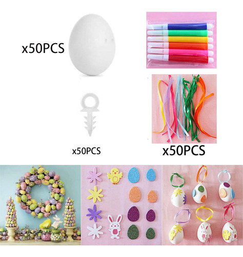 Kit De Huevos De Pascua Sin Pintar Diy 50 Piezas Para