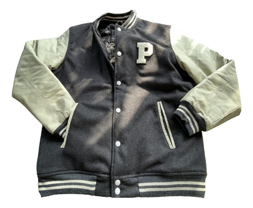 Campera Universitaria De Lana 100% Y Cuero Unisex