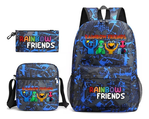 Mochila Con Accesorios Rainbow Friends 3 Pcs Nuevo