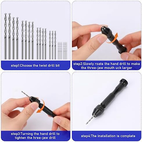 Juego De 36 Brocas Manuales, Pin Vise Hand Drill Minimicro
