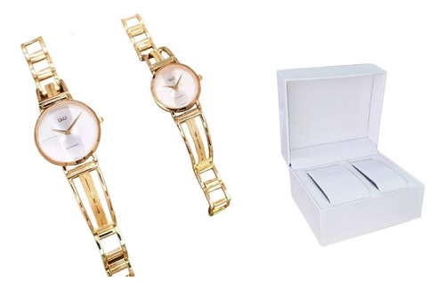 Relojes Qyq Pareja De Moda Pulso Acero Originales New Desing