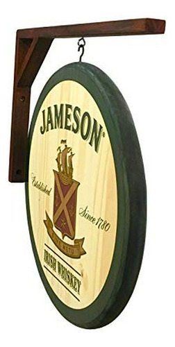 Señales - Jameson Whiskey - 2 Sided Pub Sign - Includes Wall