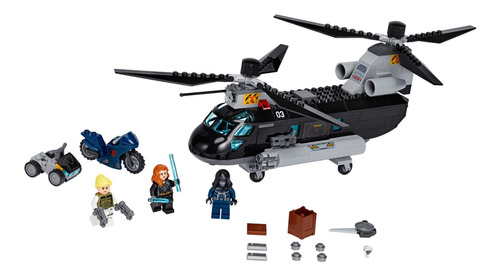 Bloques para armar Lego Marvel Black Widow's helicopter chase 271 piezas  en  caja