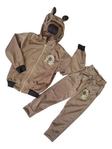 Capibara Pants Conjunto Para Niño Beige Lisa 10