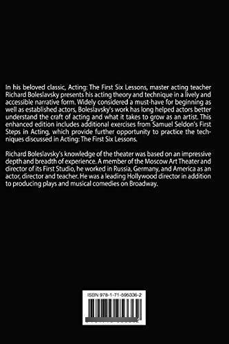 Acting The First Six Lessons - Boleslavsky, Richard, de Boleslavsky, Rich. Editorial Blurb en inglés