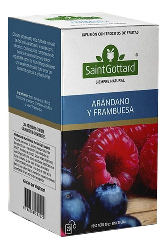 Pack X 6 Tisana Arándano Y Frambuesa Saint Gottard X20