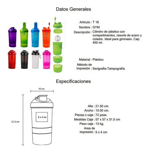 Imagen 6 de 10 de Cilindro Shaker Para Gym !