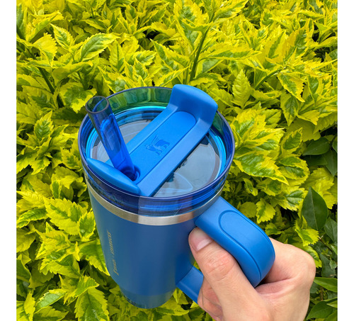 Vaso Stanley + Starbuck 30 Oz Termo Azul Acero Popote Origin Starbucks + Stanley Azul Acero Inoxidable Popote