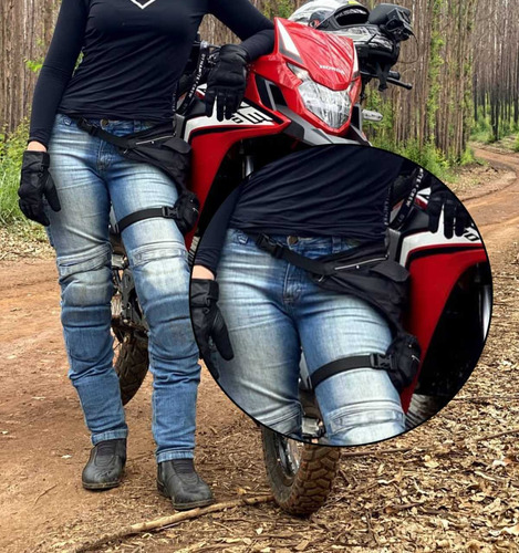 Imagem 4 de 6 de Bolsa Pochete Perna Cartucheira Motociclista Feminina Moto