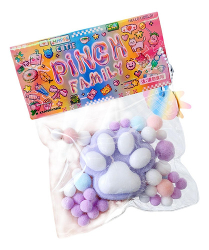Juguete Suave Con Forma De Pata, Relleno Para Bolsa Violeta