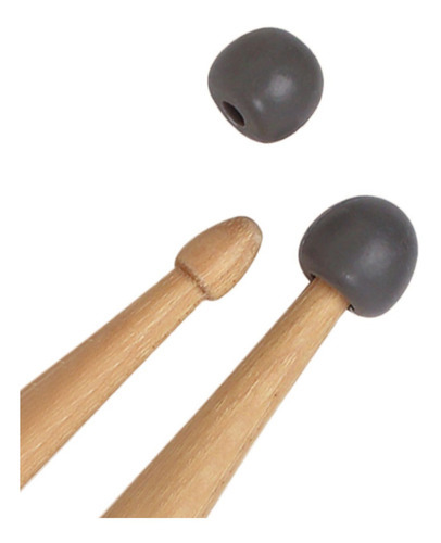 2 pares de pontas de borracha para baquetas Vic Firth Upt, cinza escuro