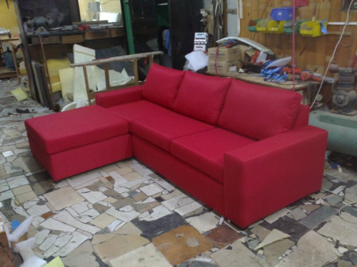 Sillon Sofa 3 Cuerpos 2m + Camastro Tela Lino Antidesgarro 