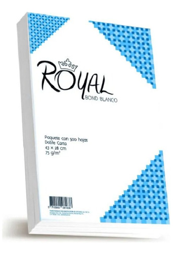 Papel Bond Royal Blanco Doble Carta - Paquete Con 500 Hojas