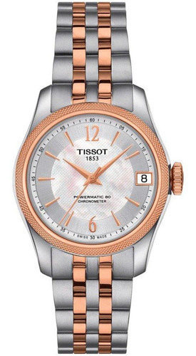 Reloj Tissot Ballade Automatic Cronometro Madre Perla Boleta Color de la correa Plateado y Oro Rose Color del bisel Oro rose Color del fondo Blanco Mother of Pearl