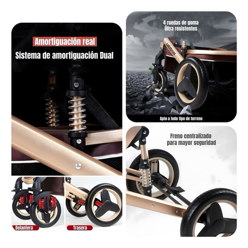 Coche Cuna Moisés Con Accesorios Lubabycas Café