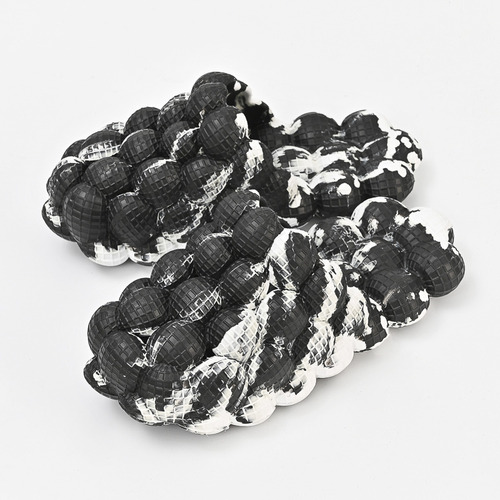 Chinelos De Plataforma Tie Dye Eva Bubble Slides Azuis De 45